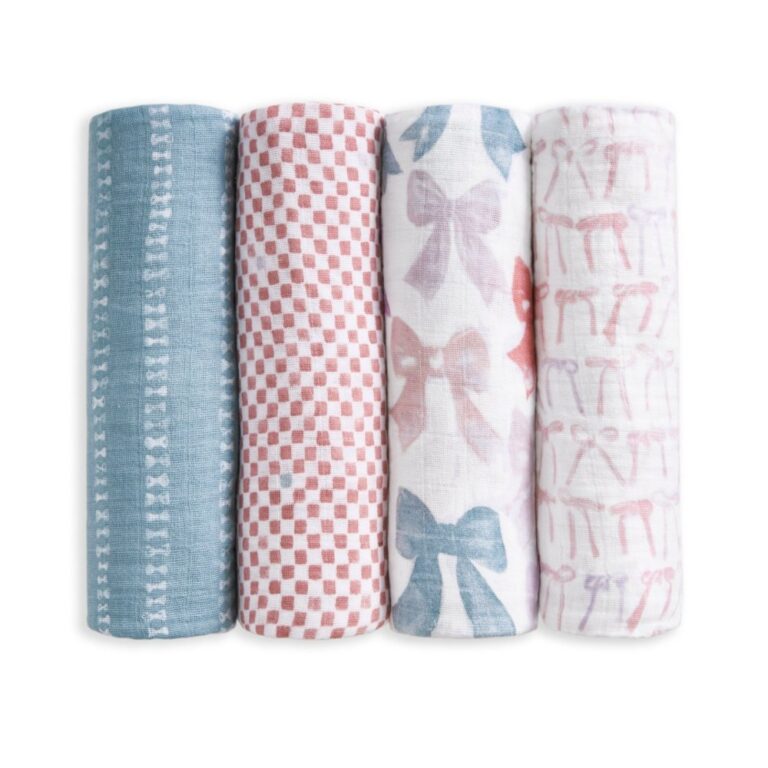 HALO Organic Muslin Swaddle Blankets, 4-Pack