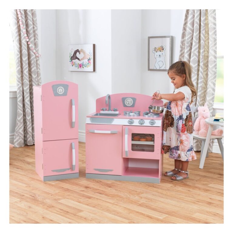 KidKraft Pink Retro Kitchen & Refrigerator