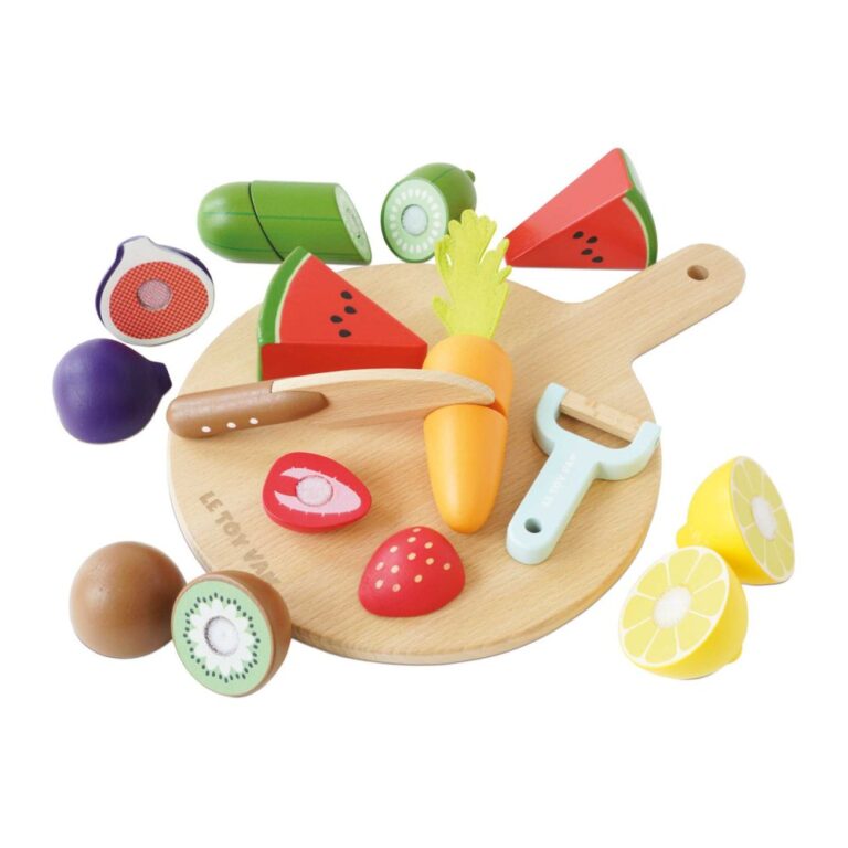 Le Toy Van Wooden Chopping Board & Sliceable Play Food