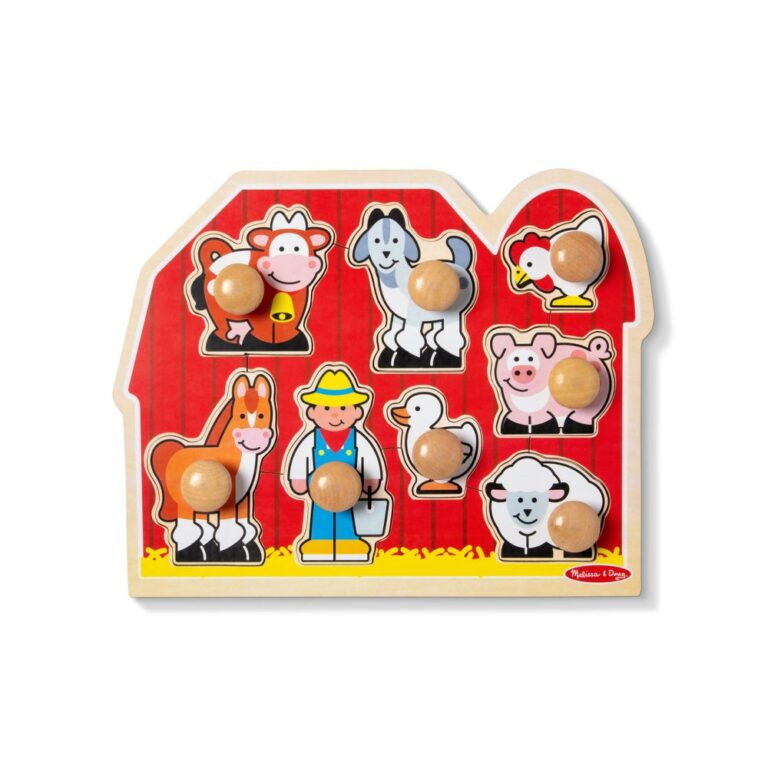 Melissa & Doug Farm Friends Jumbo Peg Puzzle - 8 Pieces