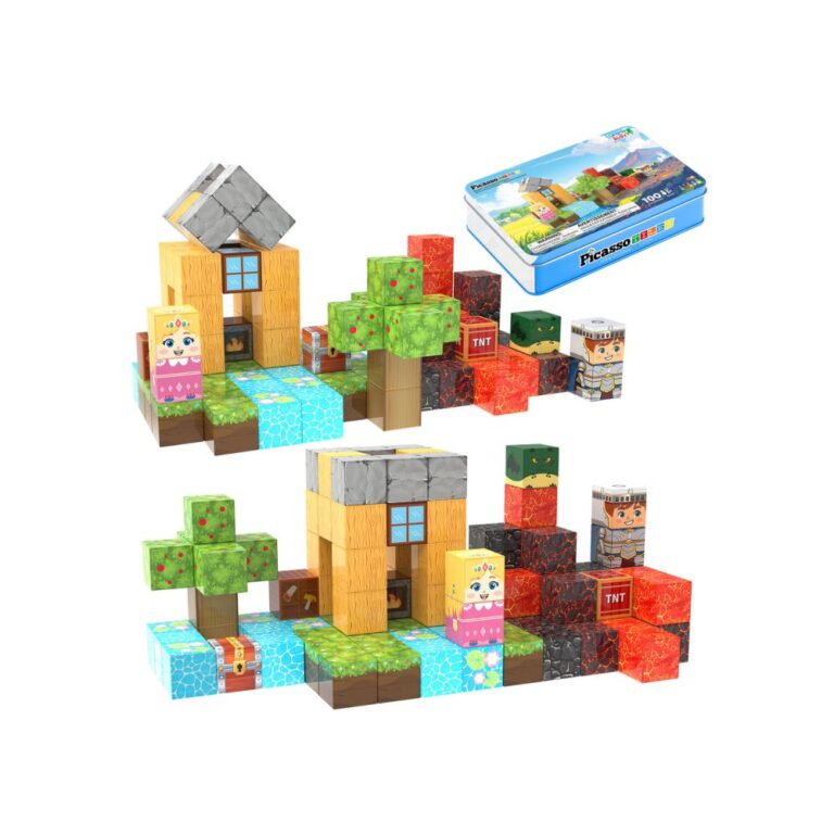 PicassoTiles 100-Piece Magnetic Cube Kingdom Set