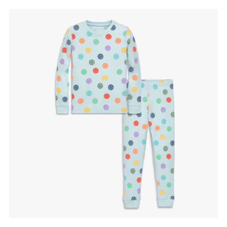 Primary Organic PJ Set, Happy Faces