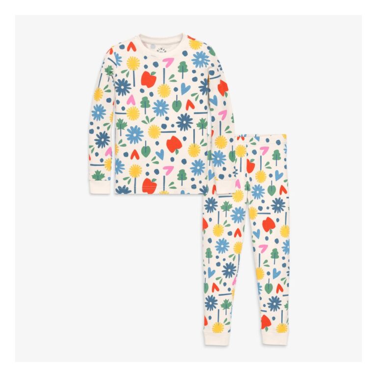 Primary Organic PJ Set, Rainbow Garden